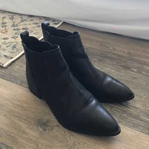 ASOS black leather chelsea boot pointed toe